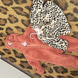 Chic Animal Print Fleece Jacket and cosy onsie